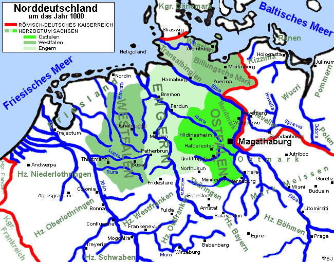 Northern Germany around the year 1000 AD Northern Germany around the year 1000 AD